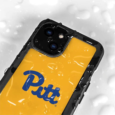 University of Pittsburgh Pitt Panthers Yellow iPhone 15 Plus Waterproof Case